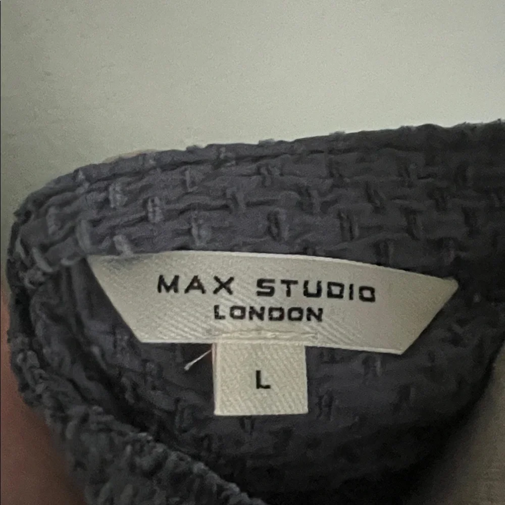 Max Studio London Cerulean Textured Blouse - Picture 2 of 6